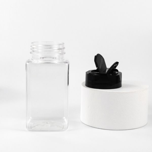 120ml Plastic Seasoning Bottle With Shaker Lids Square Plastic Spice Container