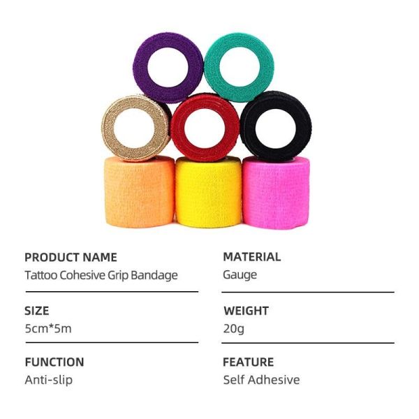 Breathable Tattoo Self Adhesive Elastic Bandage Cohesive Disposable Tattoo Bandage