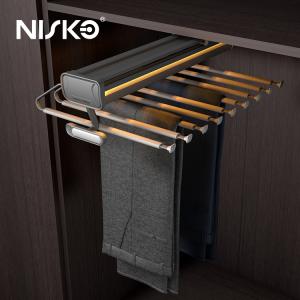 China Top Mounted Retractable Pants Rack with Sliding Rail wholesale