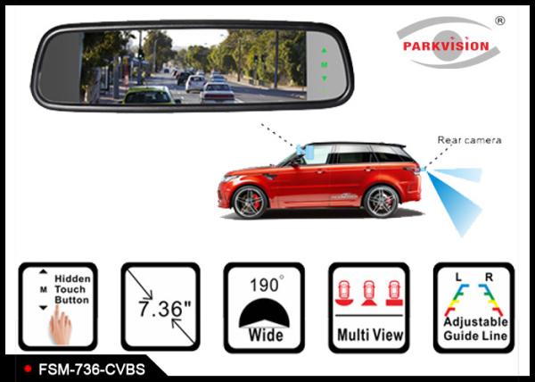 Quality 1280 * 400 Resolution Reversing Mirror Monitor , Rear View Mirror Video Monitor for sale