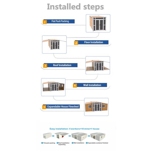 Q235 steel frame Expandable Container House With 2/3 Bedroom Luxury Villas Hotel House For Sales