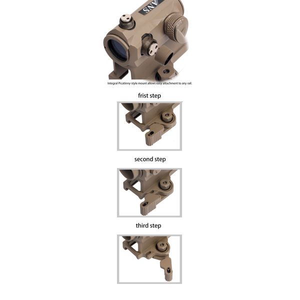 1X Magnification Red Dot Scope Tactical T-1 Red Dot Rifle Sight 2 MOA Reticle