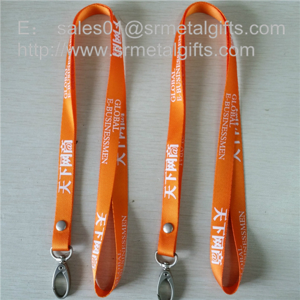 Rivet polyester lanyard with metal clasp clip