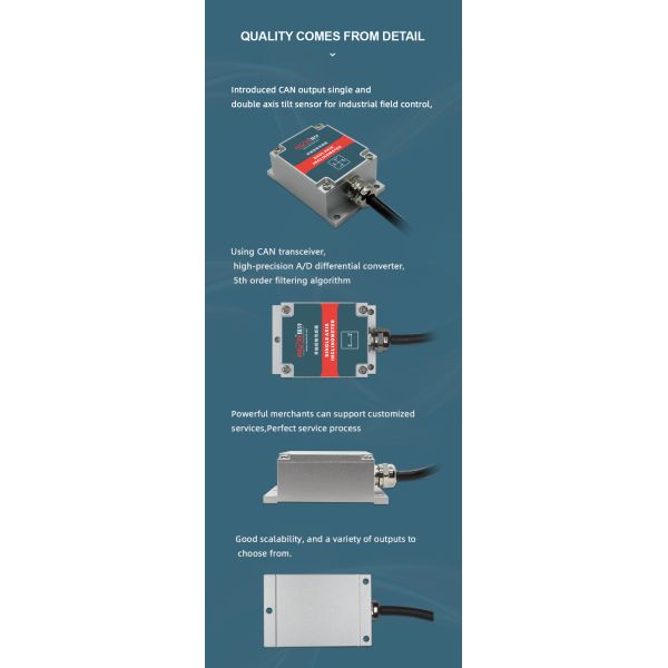 SCA116 Mems Dual Axis Digital Inclinometer CAN2.0A High Precision For Construction