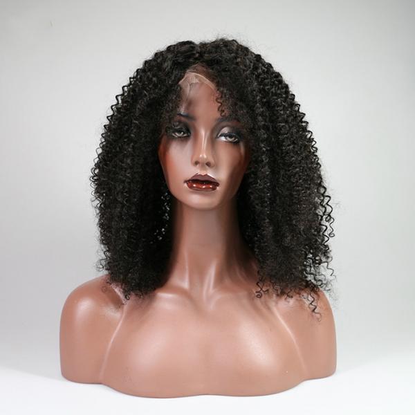 Quality Indian Kinky Curly Human Hair Lace Front Wigs For Black Women No Shedding for sale