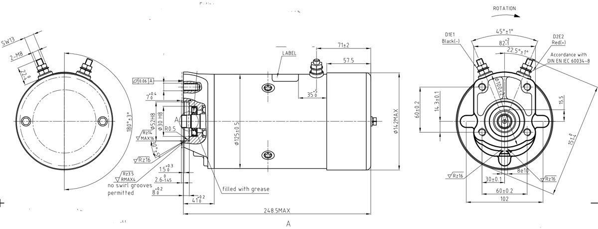 High Durability Direct Mount Flange Industrial DC Motor Easy Attachment