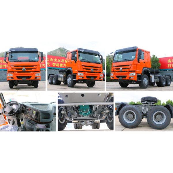 Sinotruck Diesel Fuel 6x4 WD615 Tractor Head Trucks With Sleeper