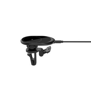 Black Mini 15W Fast Magnetic Charger Car Wireless Charger