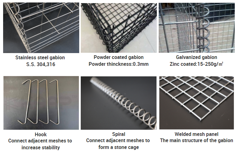 Decoration 4mm Galfan Welded Mesh Gabion Cage 0
