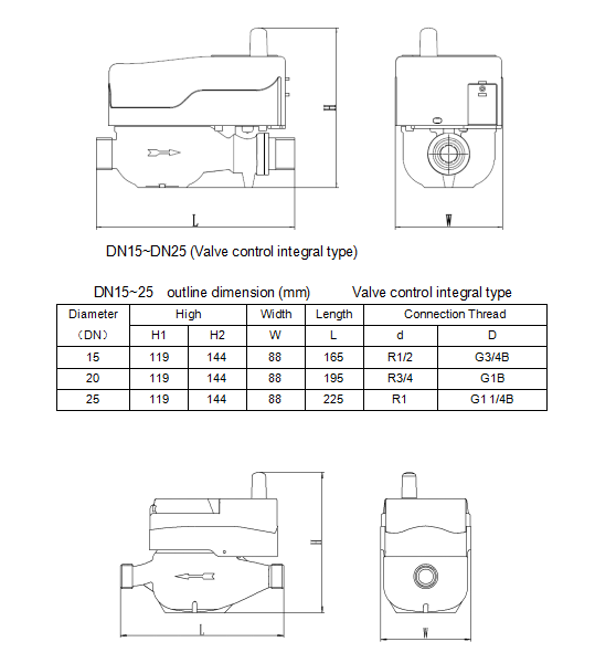 China Top10 Brand 1/2" Wireless LoRa Remote Transmission with Brass Remotely Control Valve (IP68) Water Meter