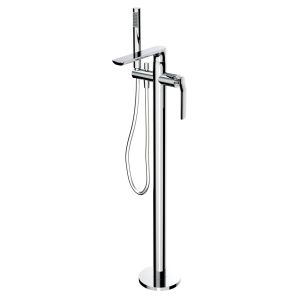 Brass Chrome Freestanding Bathtub Faucets Single Lever Wall Mounted