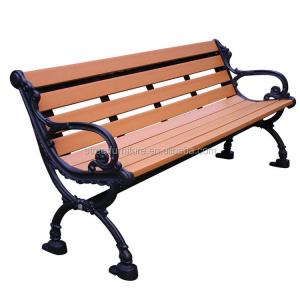 China 1.8M Park Outdoor Recycled Plastic Benches With Wood Slat Seat wholesale