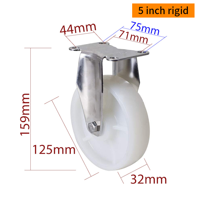 EDL 5Inch Stainless Steel Medium Duty Caster With Durable Wheel Loading 150Kg S545P-25