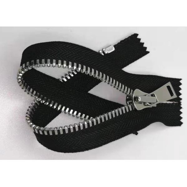 5# Double Point Pull Teeth Zipper With Cotton Fabric Nickel Color