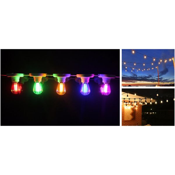 48FT 2W Hanging Vintage Light Bulb S14 Outdoor Bulb String Lights 120V 230V