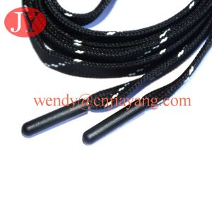 China high quality custom logo shoelace with metal aglets wholesale