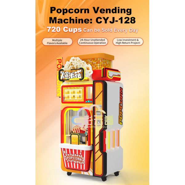 Automated Popcorn Vending Machine Manufacturers 24 Flavors Customized Color