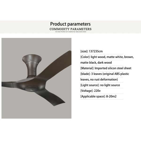 54 inch Ceiling Fan Lamp with Remote Control Modern wooden ceiling fan light(WH-CLL-06)