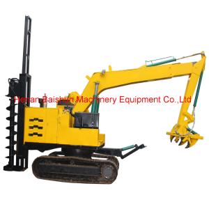 Hydraulic ground digger auger drill attachment for excavator