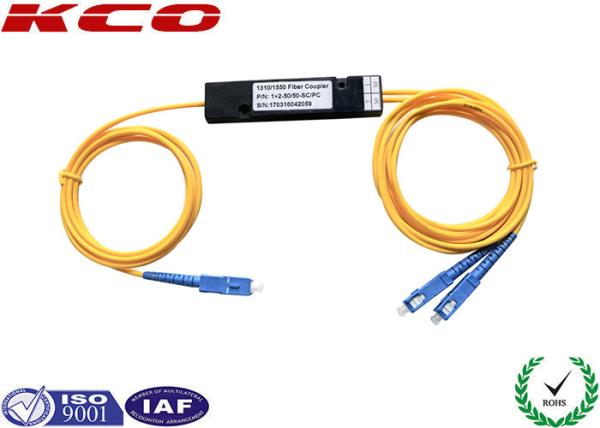 Quality 2.0mm SM FBT Coupler Single Mode 1*2 Fused Fiber Optic Splitter With SC / UPC Connector for sale