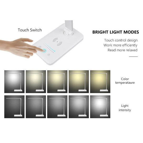 Desk Lamp Aluminum 5W QI Wireless Charging Pad