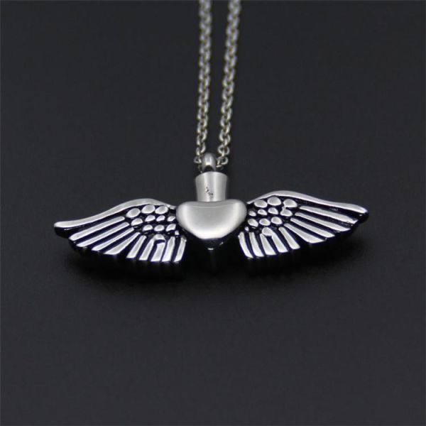 Stainless Steel Vertical Bar Necklace with CNC Inlay Technology Cremation Ash Pendant