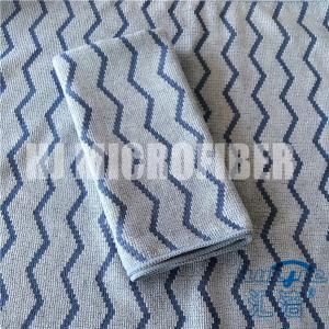 China Microfiber Cleaning Cloth 40*40cm square piped w-style jacquard household knitted cleaning towel wholesale
