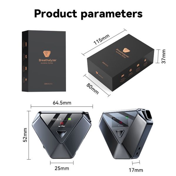 Battery Powered Portable Alcohol Breathalyzer With LCD Display Data Storage Available
