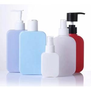 Square HDPE Cosmetic Packaging Plastic Shampoo Bottles With Lotion Pump