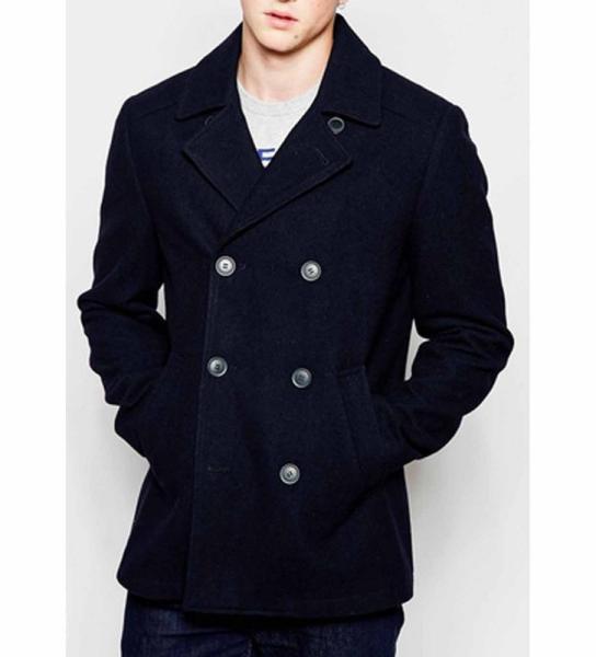 Quality Plain Bulk Mens Flight Jacket With Functional Pockets Wool / Polyester Double Breasted for sale
