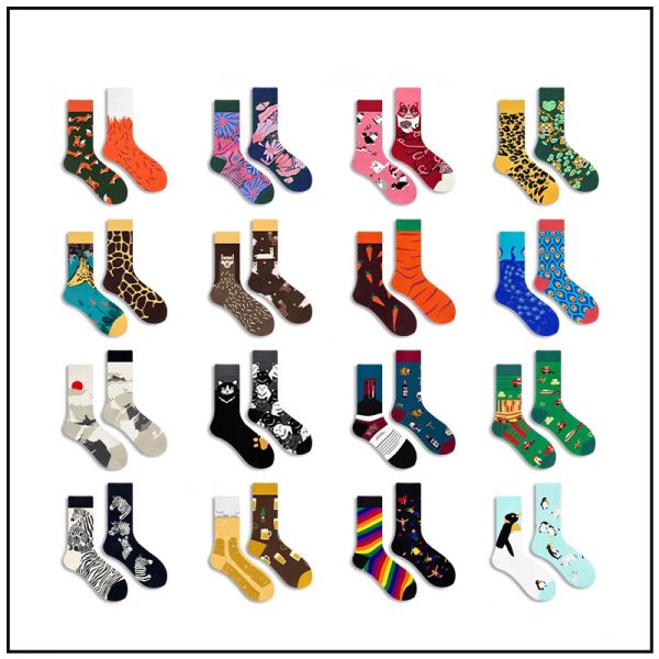 Jacquard Custom Men Socks Colorful Funny Cute Cartoon Young Men Socks