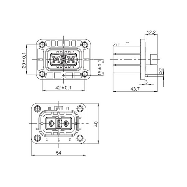 HVIL 3 Pin Power High Voltage High Current Connectors CE Approved