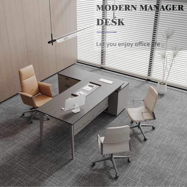 Wood/Steel Commercial Manager Office Desk 1200-2000L*500-900W*750H Mm Ships Within 5-7 Business Days