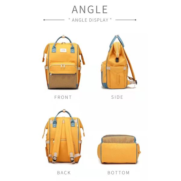 Waterproof Women Backpack Multi-function Diaper Baby Bag With USB Changing Colorful Backpack For Girls