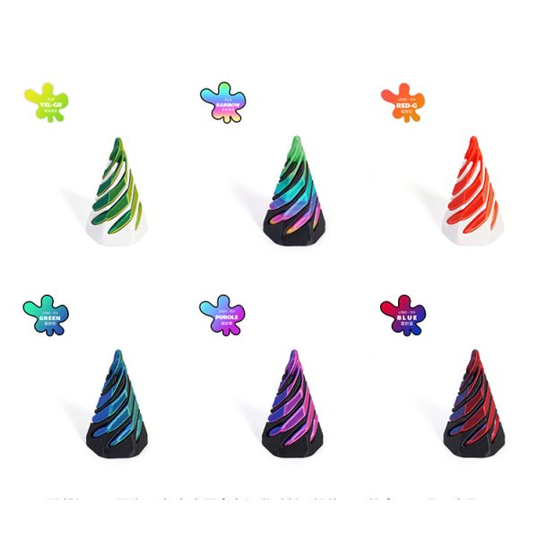 PLA 3D Printed Vortex Thread Illusion Pass Through Pyramid Fidget Toy for Kids and Adults