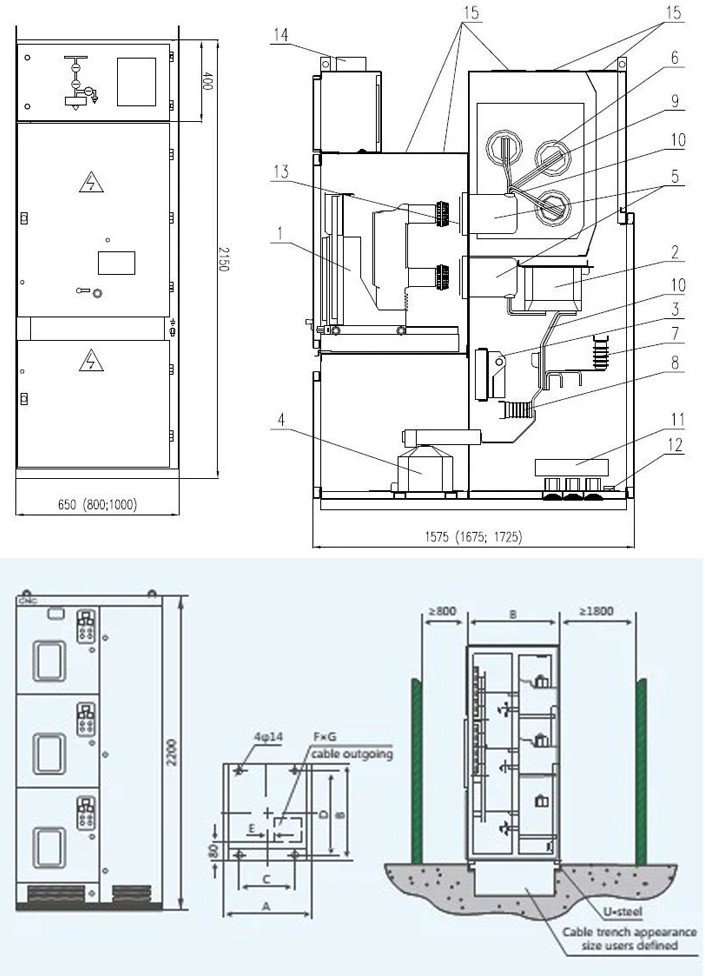 Indoor Armoured Removable Electrical Switch Cabinet KYN28 Metal Clad Good Strength