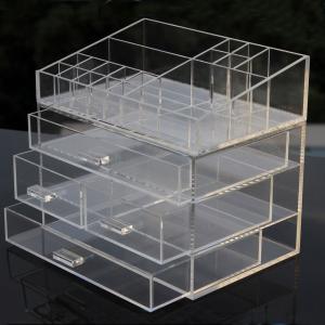 China Clear Acrylic Makeup Organizer Drawer Type Perspex Cosmetic Storage Box Plastic Makeup Box on sale