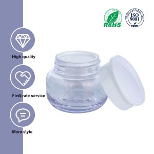 Glass Empty Cream Jar Thick Bottomed