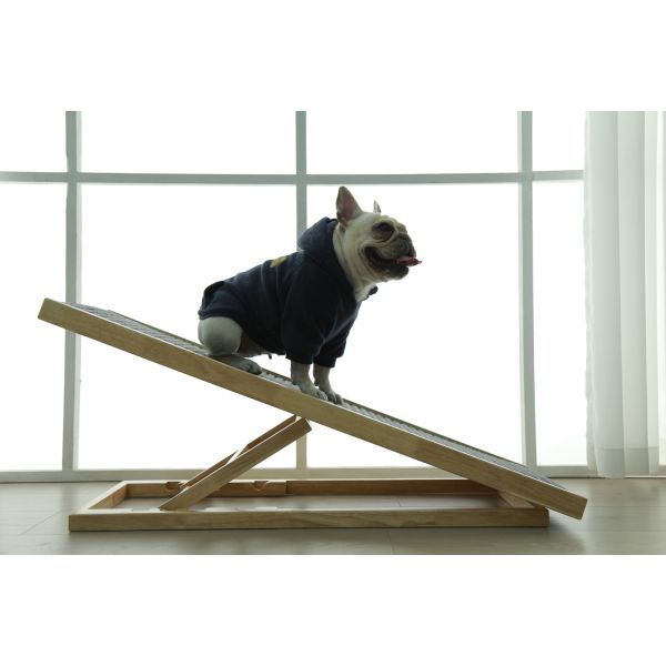 100 Pounds Pet Adjustable Dog Ramp Zoopollo Folding Portable Dog Stairs Bed Ramp For Dogs