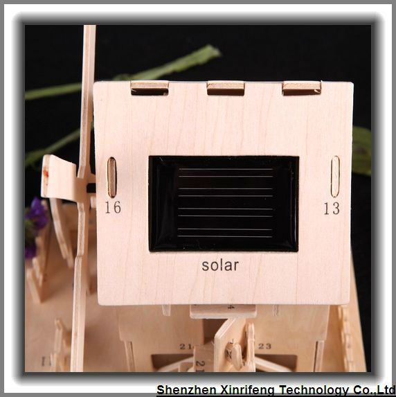 Strong Motor Solar Windmill Toy House Model For Kids High Durability