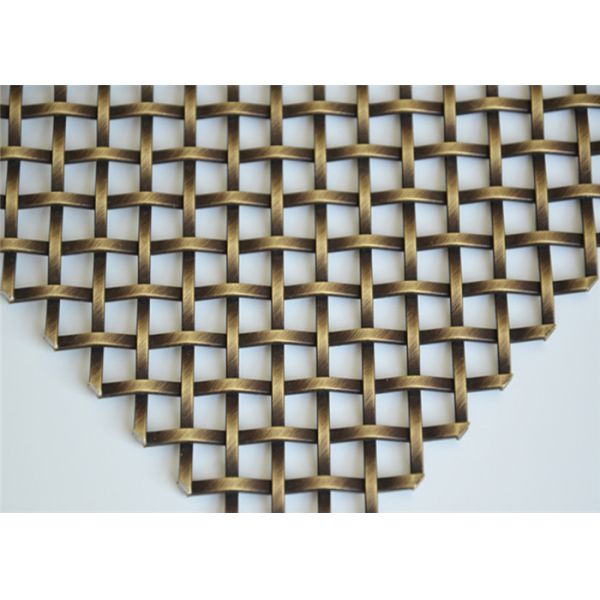 300×300mm Glass Laminated Bronze Decorative Wire Mesh Panels Architectural Metal