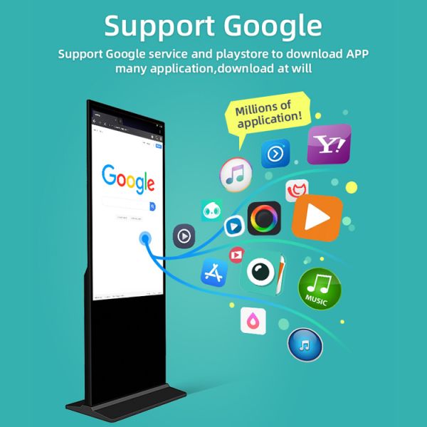 43-65 Inch Floor Standing Android Screen Panel Kiosk Lcd