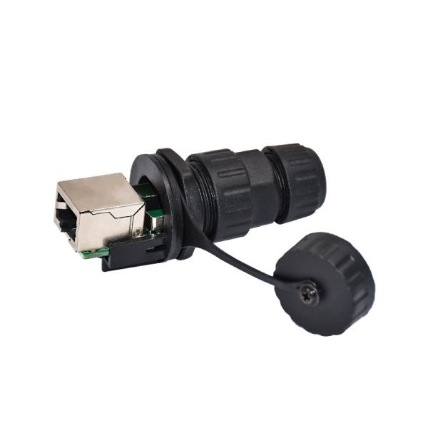 RJ45 Female Connector Panel Mount Waterproof IP68 Plug