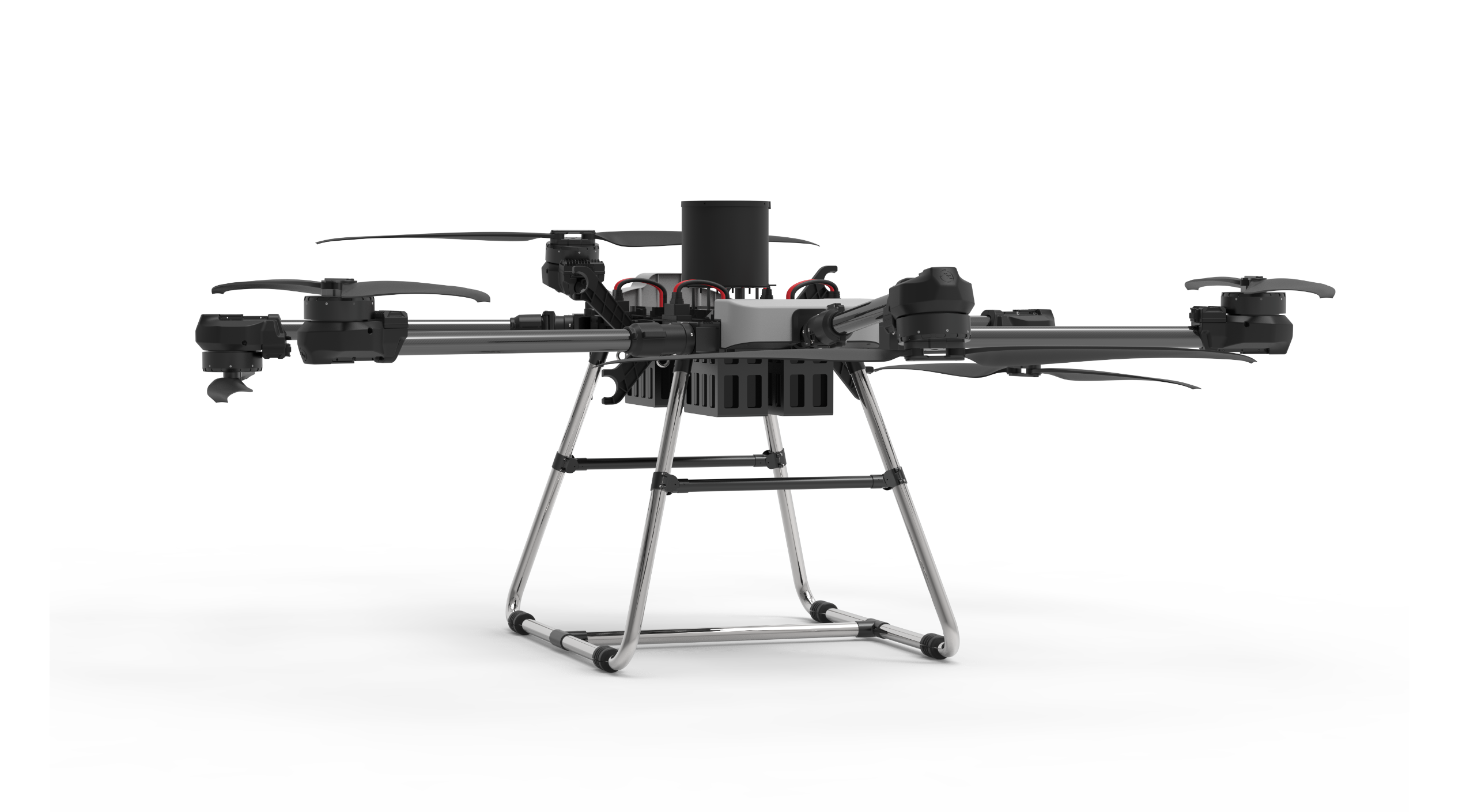 Equipped with quick-disassembly four battery compartments / front and rear folding six-rotor design / new fuselage structure / modular design /