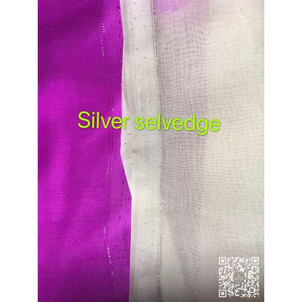 Silver selvedge spun polyster voile super twisted full voile BBTSfinish®