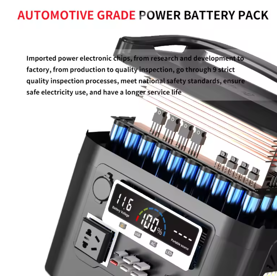 Quick Charge 110v 120v 600W Multi-Function Outdoor Sharing Outdoor Charging Solar Generator Portable Power Station