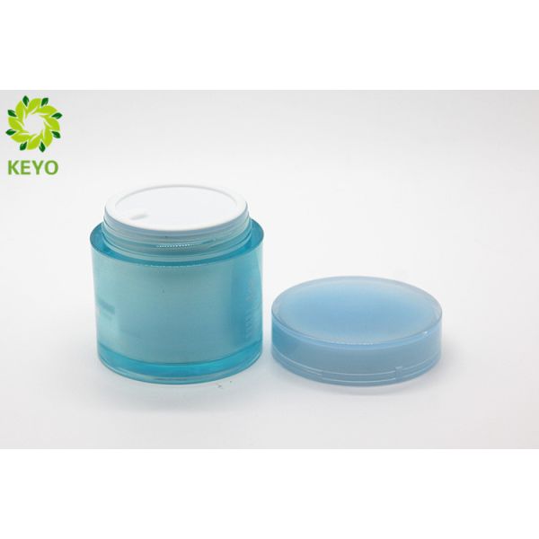 Luxury Acrylic Plastic Empty Container For Cream / Face Mask 80g Blue Color