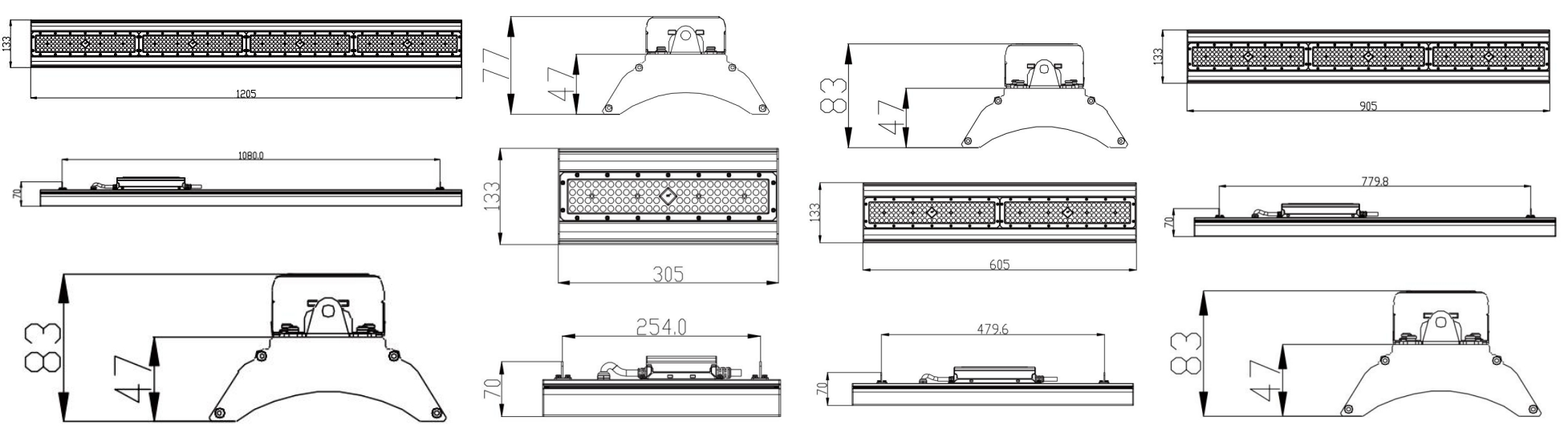 Industrial Linear LED High Bay Light 1Ft 2Ft 3Ft 4Ft 50W 100W 150W 200W For Warehouse And Factory
