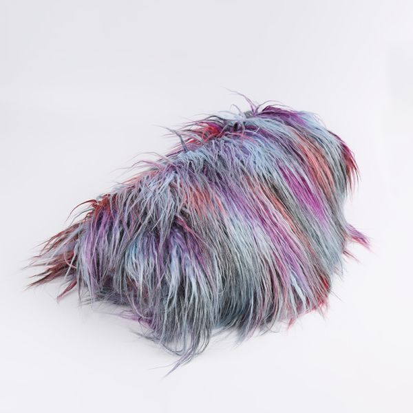 100% Acrylic Front Material Faux Fur Fabric Solid Color Long Pile from for Home Textile