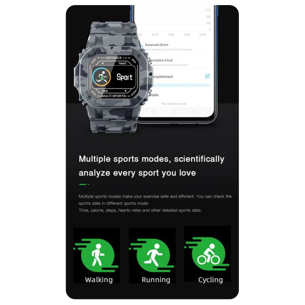 SDK Silicone Strap Smart Watch 0.96TFT Health Monitor Wrist Modify APP Customized Smart Watch